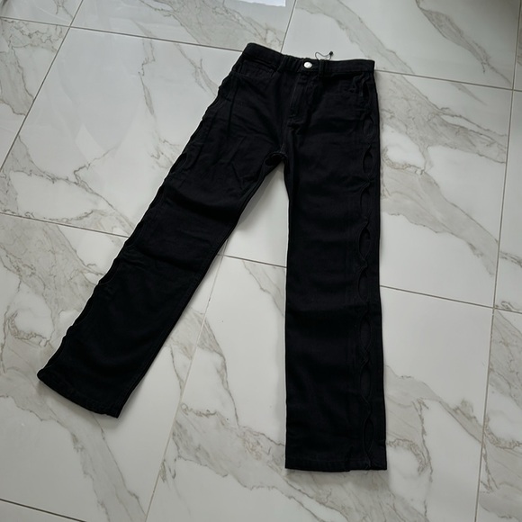 NWT ZARA cut out jeans black size 27 or size 4 festival - Picture 13 of 16